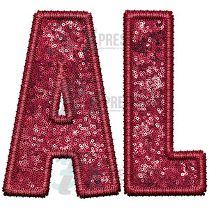 AL Embroidery Sequin Crimson