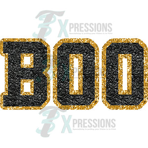 Boo - Black and Gold faux Chenille