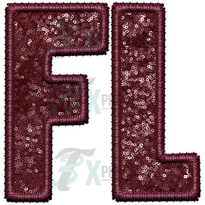 FL Embroidery Sequin Garnet