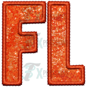 FL Embroidery Sequin Orange