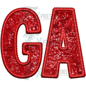 GA Embroidery Sequin Red