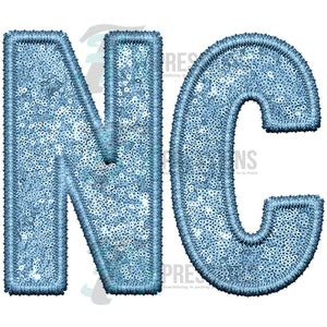 NC Embroidery Sequin Carolina Blue