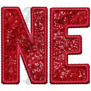 NE Embroidery Sequin Red