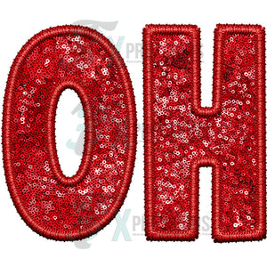 OH Embroidery Sequin Red