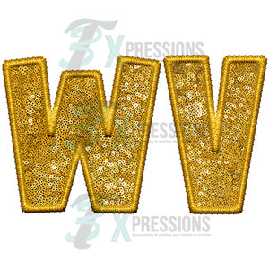 WV Embroidery Sequin Yellow Gold