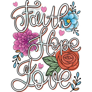 Faith Hope Love Hand Lettered