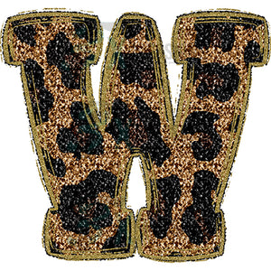 Leopard Letter gold accents