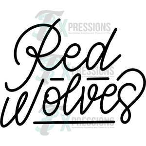 Hand Lettered Red Wolves