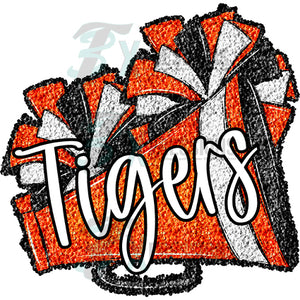 Personalized Orange and Black Cheer