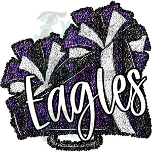 Personalized Purple and Black Cheer