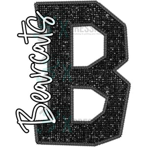 Personalized Black Glitter letter