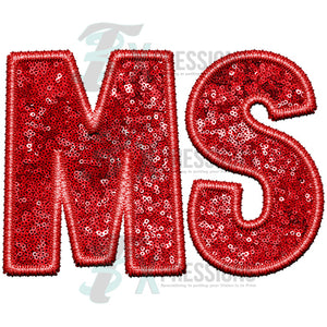 MS Embroidery Sequin Red