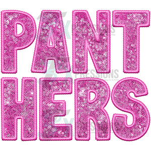 Panthers Embroidery Sequin Pink