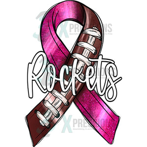 Personalized Football Breast Cancer Ribbon