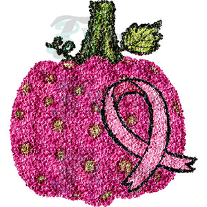 Pink Pumpkin with Breast Cancer Ribbon