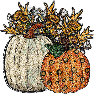 Sequin Pumpkin and Sunflowers