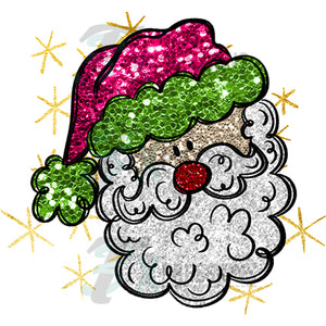 Glitter Santa pink hat