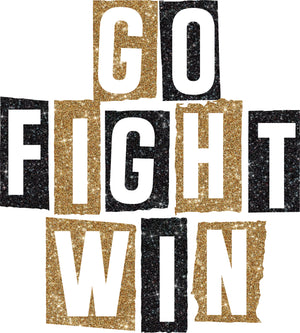 Go Fight Win Black and Old Gold