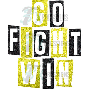 Go Fight Win Black and Yellow Gold