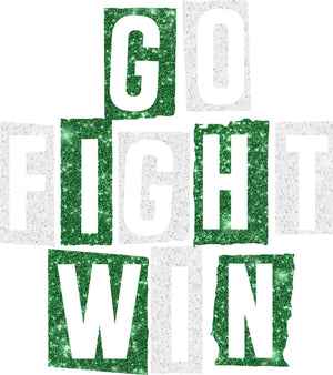 Go Fight Win Green and White