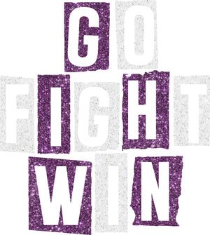 Go Fight Win Purple and WHite