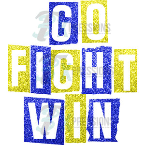 Go Fight Win Royal Blue and Yellow Gold