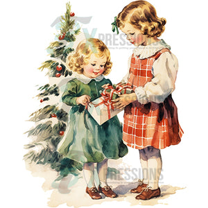 Little Girl Vintage Christmas