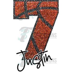 Personalized Glitter Basketbal numbers
