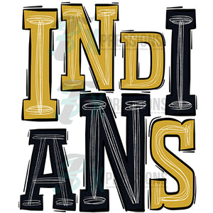 Indians Black and Yellow Gold