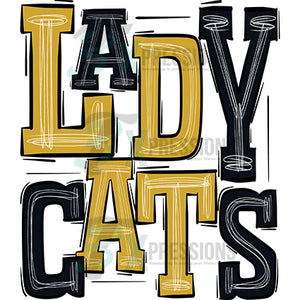 Lady Cats Black and Gold