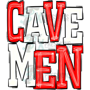 Cavemen Red and White