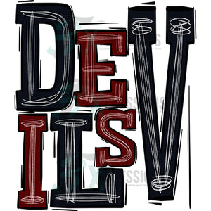 Devils Maroon Black