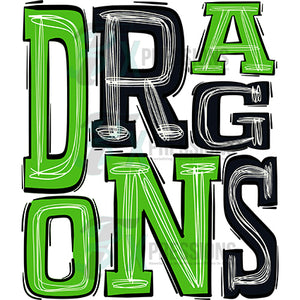 Dragons Kelly Green and Black