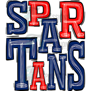 Spartans Royal Blue and Red