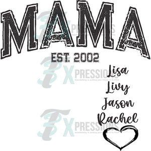 Personalized Distressed Mama  Est
