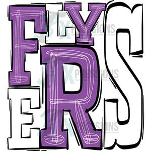 Flyers Purple and White