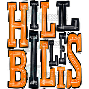 HILLBILLIES-ORANGE-BLACK