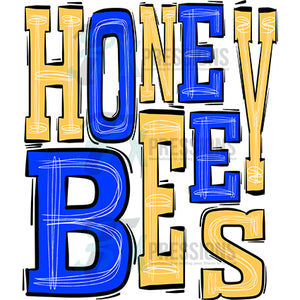 HONEY BEES YELLOw ROYAL BLUE