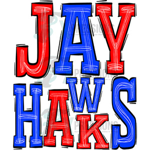 JAYHAWKS-RED-ROYAL BLUE