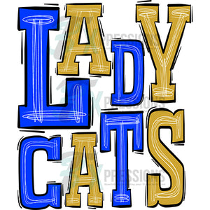 LADY CATS-ROYAL BLUE-GOLD