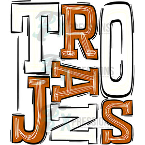 Trojans Burnt Orange and White