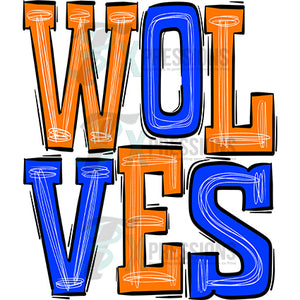 Wolves -orange-blue