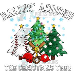 Baseball Ballin Around the Christmas Tree