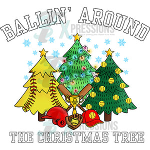 Softball Ballin Around the Christmas Tree