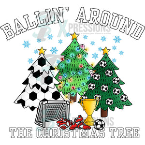 Soccer Ballin Around the Christmas Tree