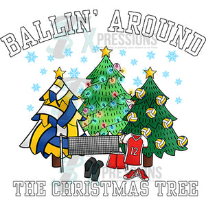 Volleyball Ballin Around the Christmas Tree
