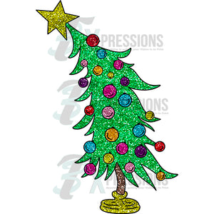 Glitter leaning christmas tree