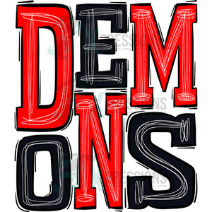 Demons red and black