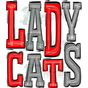 Lady Cats red and gray