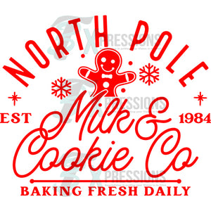 Red North Pole milk and cookies